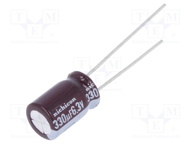 Capacitor: electrolytic; low impedance; THT; 330uF; 6.3VDC; ±20%