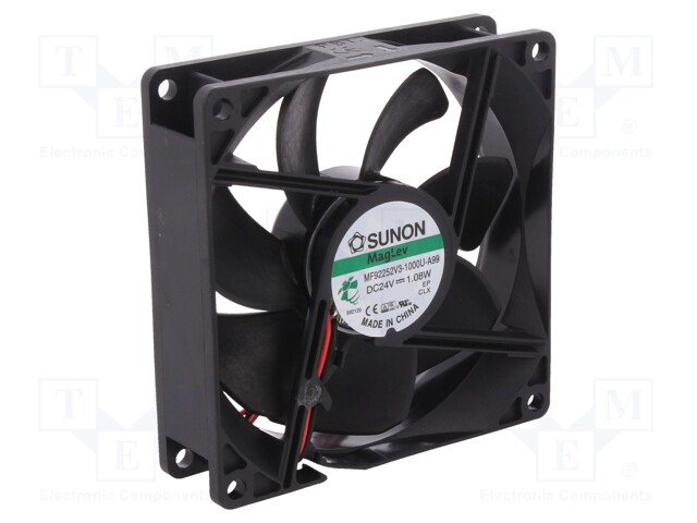 Fan: DC; axial; 24VDC; 92x92x25mm; 66.76m3/h; 28dBA; Vapo; 2400rpm