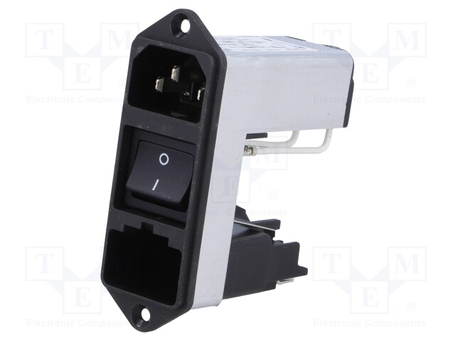 Connector: AC supply; socket; male; 10A; 250VAC; IEC 60320; 0.3mH