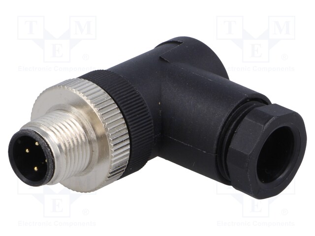 Plug; M12; PIN: 4; male; D code-Ethernet; for cable; screw terminal