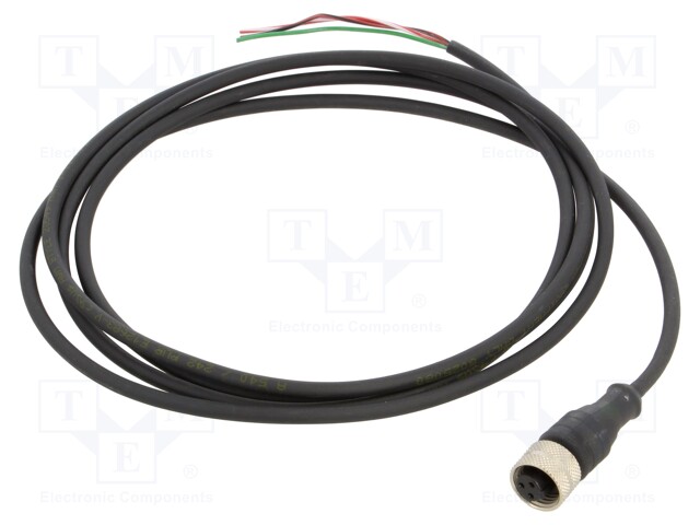 Connection lead; UNF 1/2-20; PIN: 3; straight; 2m; plug; 250VAC; 4A