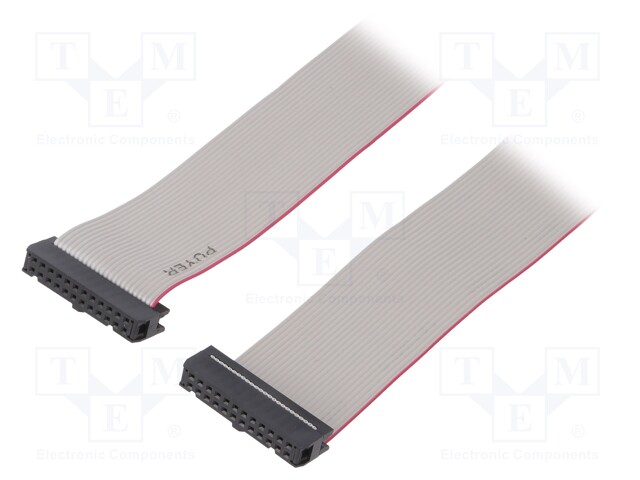 Ribbon cable with IDC connectors; 24x28AWG; Cable ph: 1.27mm