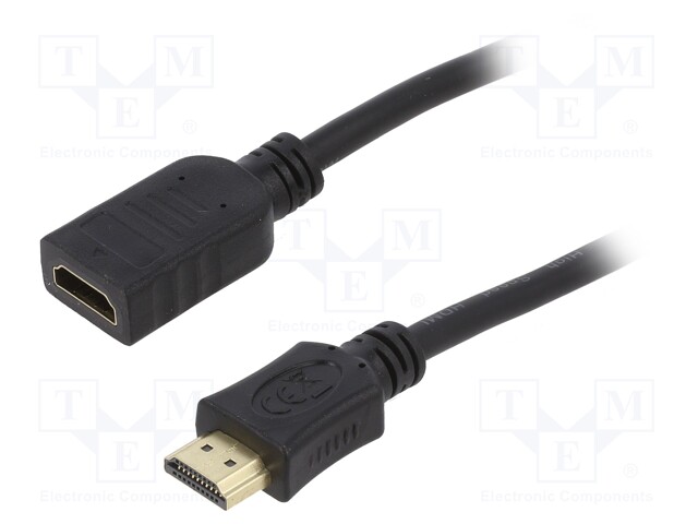 Cable; HDMI 2.0; HDMI socket,HDMI plug; 4.5m; black; 30AWG