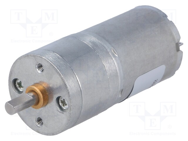 Motor: DC; with gearbox; 6VDC; 2.3A; Shaft: D spring; 133rpm; 4mm