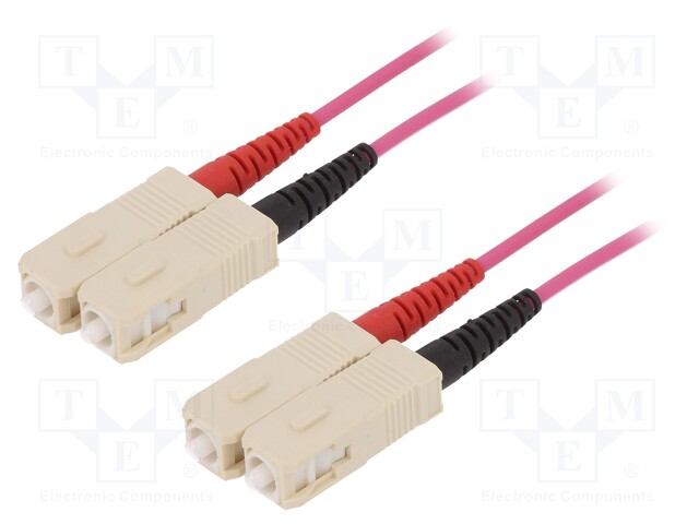Fiber patch cord; OM4; both sides,SC; 2m; LSZH; violet