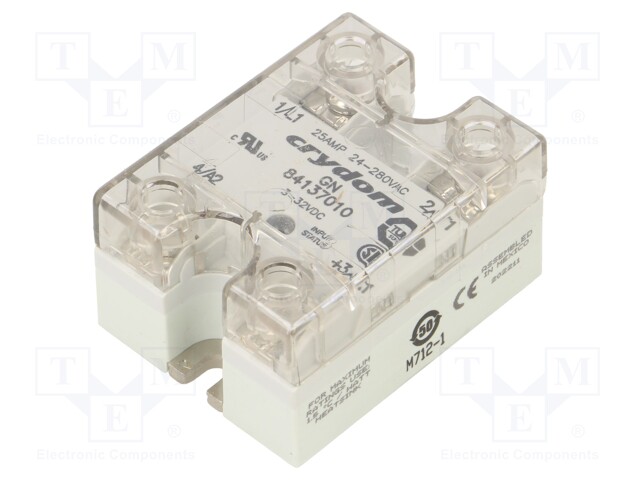 Relay: solid state; Ucntrl: 3÷32VDC; 25A; 24÷280VAC