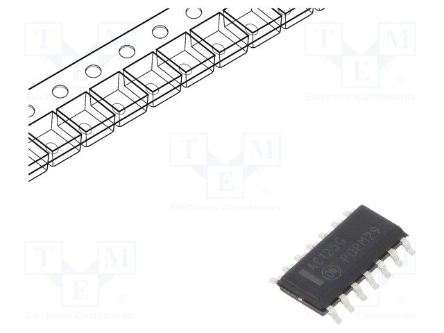 IC: digital; 3-state,buffer; Channels: 4; IN: 1; SMD; SO14; Series: AC