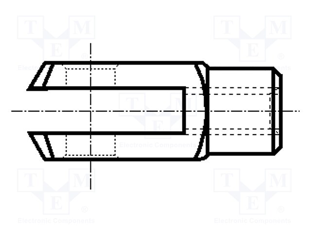 Fork joint; Øhole: 4mm; Thread: M4; Mat: steel; Pitch: 0,7; G: 8mm