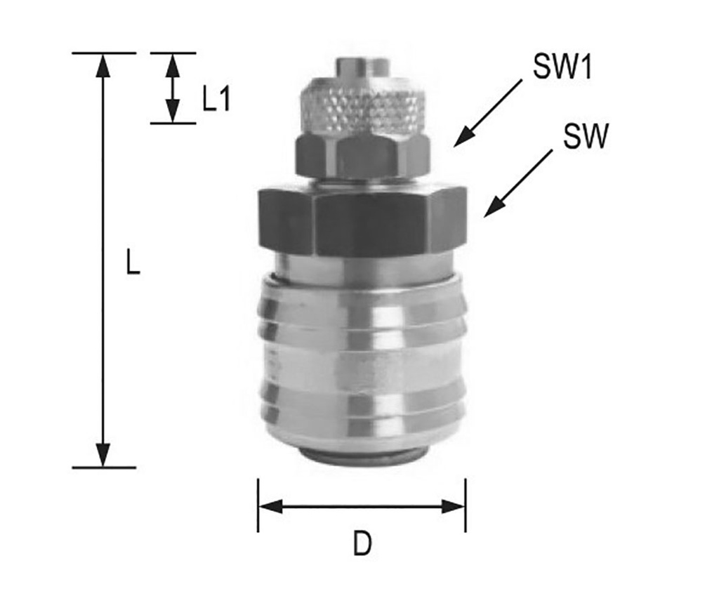 Quick connection coupling; straight; 35bar; Mat: brass; Seal: NBR