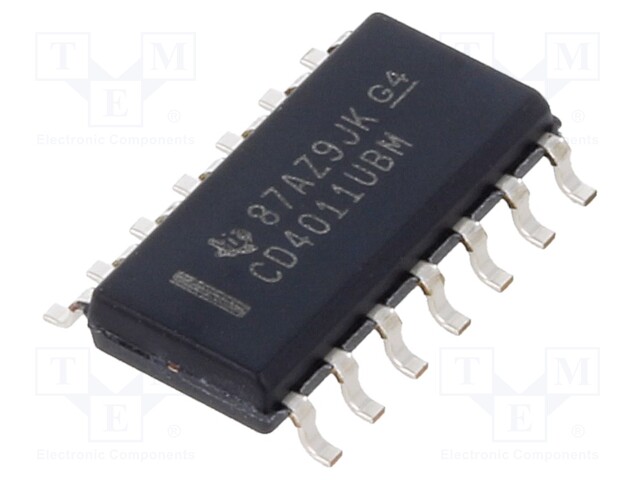 IC: digital; NAND; Ch: 4; IN: 2; CMOS; SMD; SOIC14; 3÷18VDC; -55÷125°C