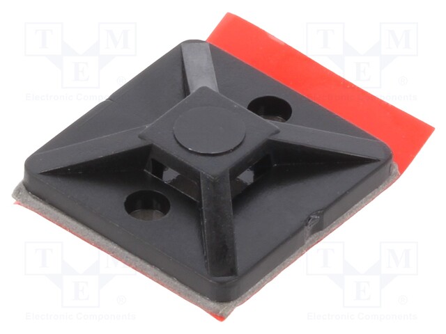 Holder; self-adhesive; polyamide; UL94V-2; black; Tie width: 4.4mm