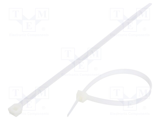 Cable tie; L: 250mm; W: 7.6mm; polyamide; 533N; natural; Ømax: 66mm