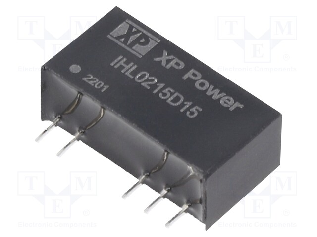 Isolated Board Mount DC/DC Converter, ITE, 2 Output, 2 W, 15 V, 66.7 mA, -15 V