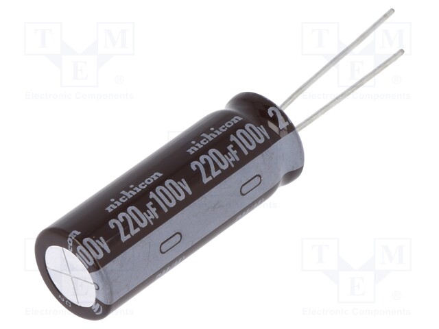 Capacitor: electrolytic; low impedance; THT; 220uF; 100VDC; ±20%