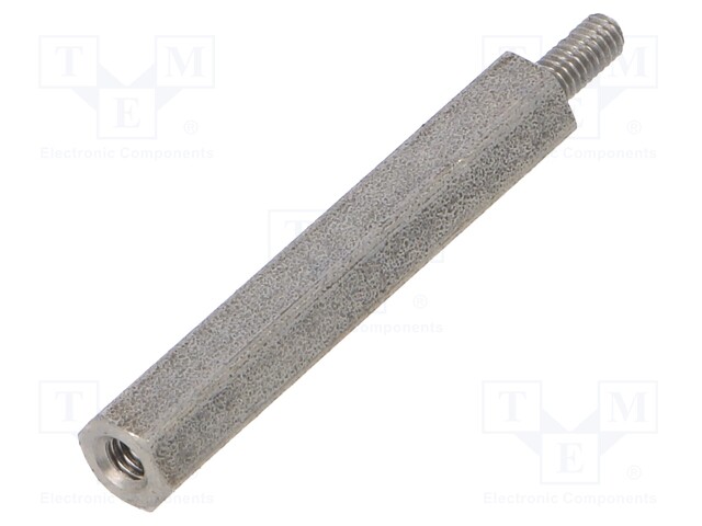 Screwed spacer sleeve; Int.thread: M2,5; 30mm; Ext.thread: M2,5