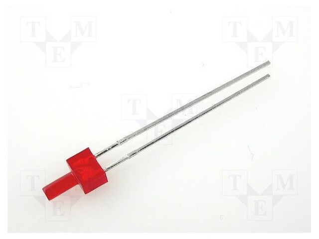 LED; 2mm; red; 5÷10mcd; 70°; Front: flat; 2÷2.5V; 4.8x2.5mm; THT