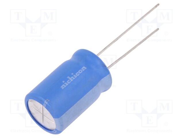 Capacitor: electrolytic; THT; 100uF; 50VDC; Ø10x12.5mm; Pitch: 5mm