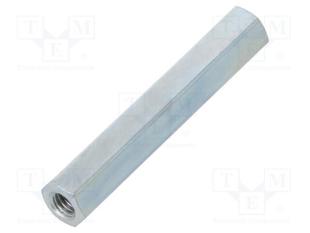 Screwed spacer sleeve; Int.thread: M3; 30mm; hexagonal; steel