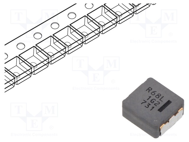 Power Inductor (SMD), Choke Coil, 680 nH, 26.3 A, Wirewound, 42 A, PCC-M1050ML Series