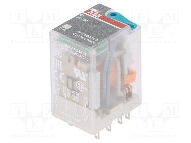 Relay: electromagnetic; 3PDT; Ucoil: 220VDC; 10A; max.250VAC