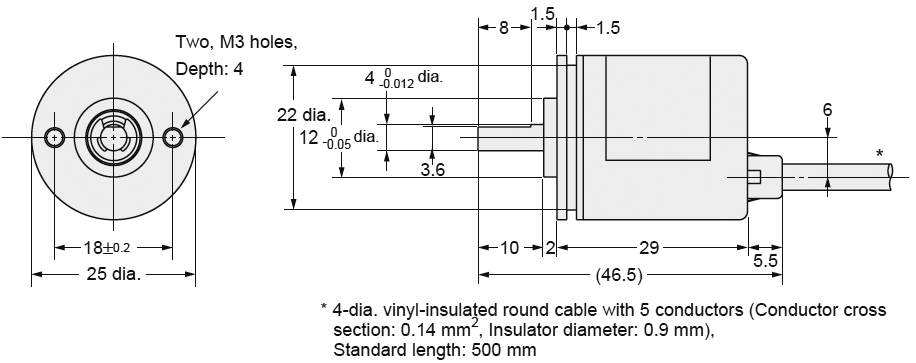 Encoder: incremental; Usup: 12÷24VDC; 200imp/revol; shaft 4mm