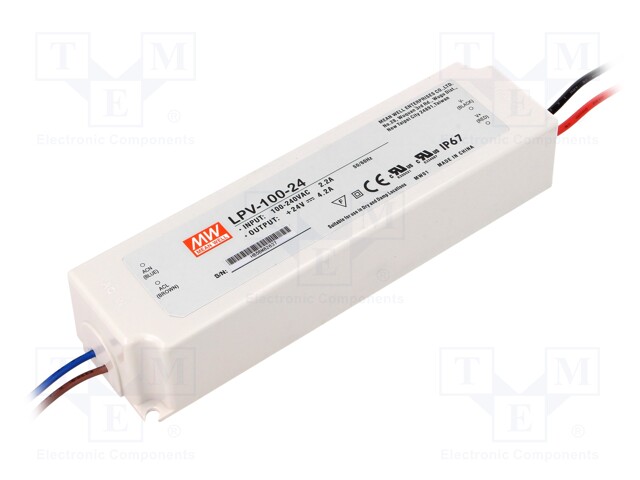 Power supply: switched-mode; LED; 100.8W; 24VDC; 4.2A; 90÷264VAC