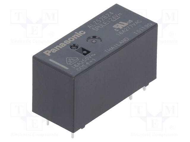 Power Relay, SPST-NO, 24 VDC, 16 A, LZ Series, Through Hole, Non Latching