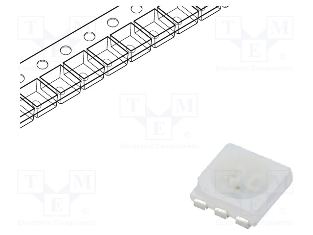 LED; SMD; 5050,PLCC6; RGB; 5.4x4.95x1.6mm; 120°; 20mA