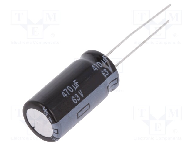 Capacitor: electrolytic; low impedance; THT; 470uF; 63VDC; ±20%