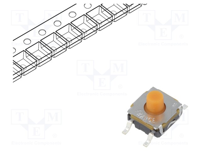 Microswitch TACT; SPST-NO; Pos: 2; 0.05A/32VDC; SMT; none; 1.4N