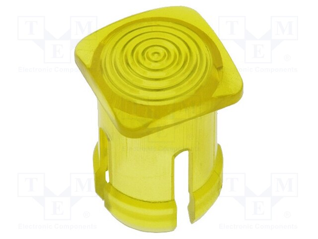 LED lens; square; yellow; lowprofile; 5mm