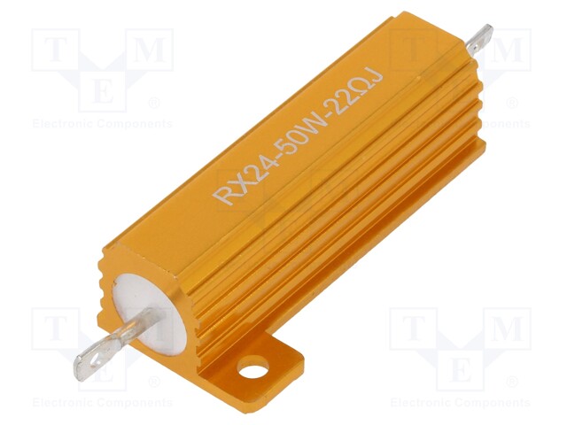 Resistor: wire-wound; with heatsink; 22Ω; 50W; ±5%; 50ppm/°C