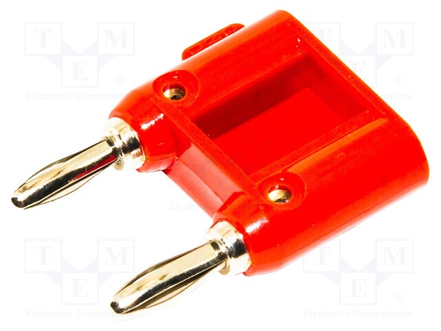 Stackable safety shunt; 15A; 5kV; red; Plating: nickel plated