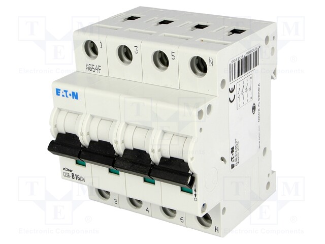 Circuit breaker; 400VAC; Inom: 16A; Poles: 3+N; DIN; Charact: B; 6kA