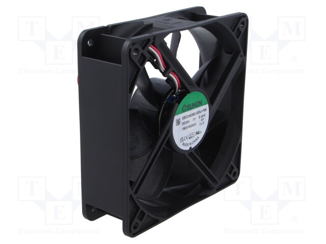 Fan: DC; axial; 24VDC; 120x120x38mm; 197m3/h; 44dBA; ball bearing