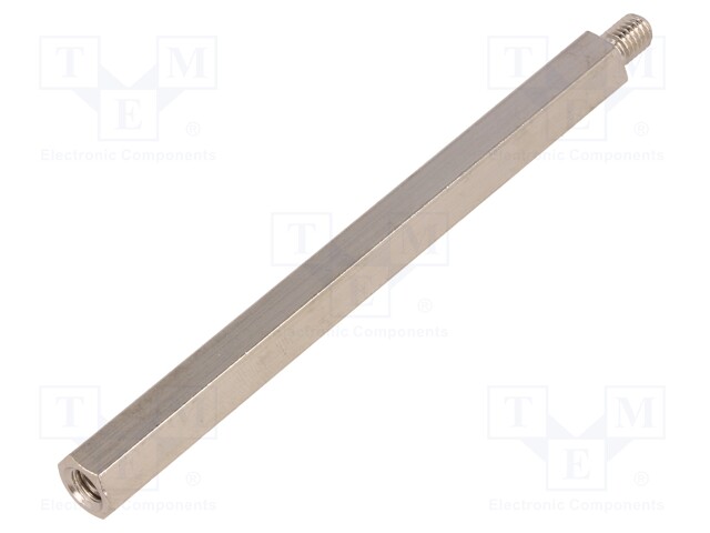 Screwed spacer sleeve; Int.thread: M5; 90mm; Ext.thread: M5; brass