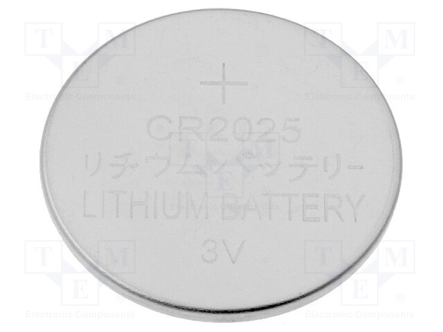 Battery: lithium; 3V; CR2025,coin; Ø20x2.5mm; non-rechargeable
