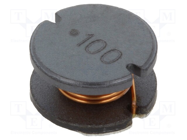 Inductor: wire; SMD; 100uH; 970mA; ±10%; Q: 15; Ø: 10mm; H: 6mm; 350mΩ