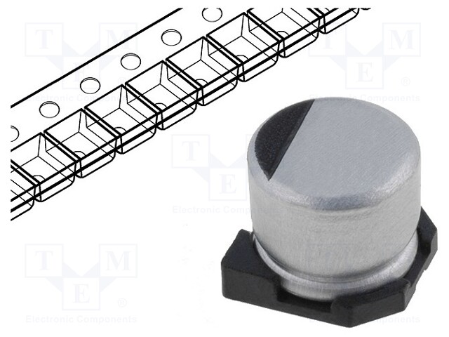 Capacitor: electrolytic; low impedance; SMD; 47uF; 35VDC; Ø8x6.2mm