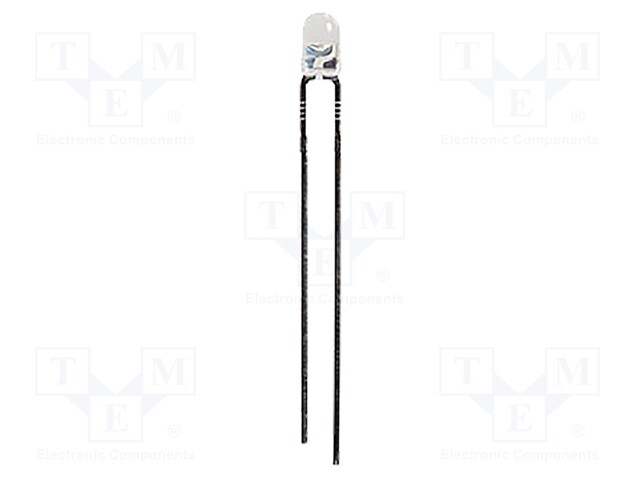 LED; 3mm; turquoise; 800mcd; 20°; Front: convex; Pitch: 2.5mm