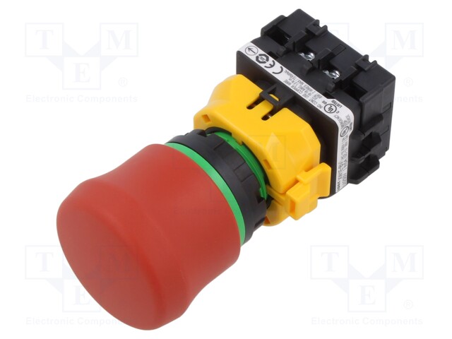 Switch: emergency stop; NC x4; 22mm; red; IP65; Pos: 2; Cutout: Ø22mm