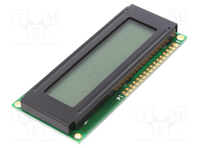 Display: LCD; alphanumeric; FSTN Positive; 16x1; 80x36x10.5mm; LED