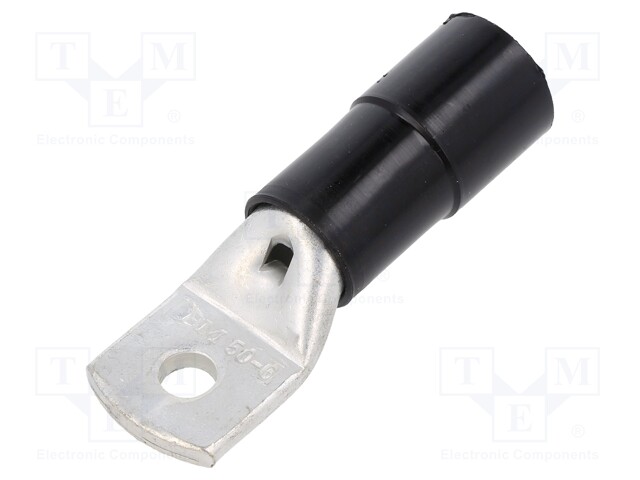 Tip: ring tube; M6; Ø: 6.5mm; 50mm2; crimped; for cable; insulated