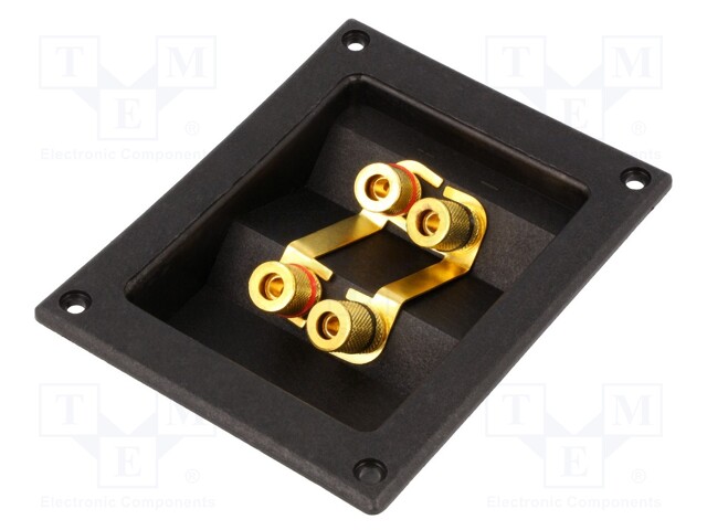 Loudspeaker terminal; Cutout: 75x95mm; Mounting: screw,on panel