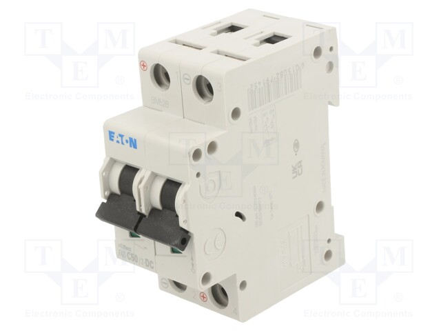 Circuit breaker; 250VDC; Inom: 50A; Poles: 2; DIN; Charact: C; 10kA