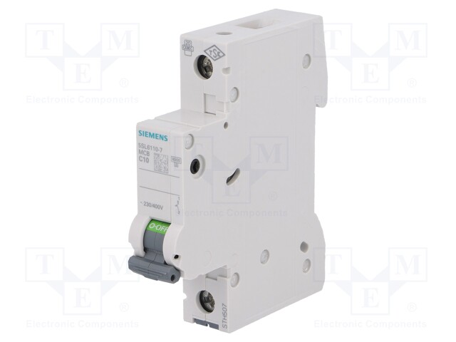 Circuit breaker; 230VAC; Inom: 10A; Poles: 1; DIN; Charact: C; 6kA