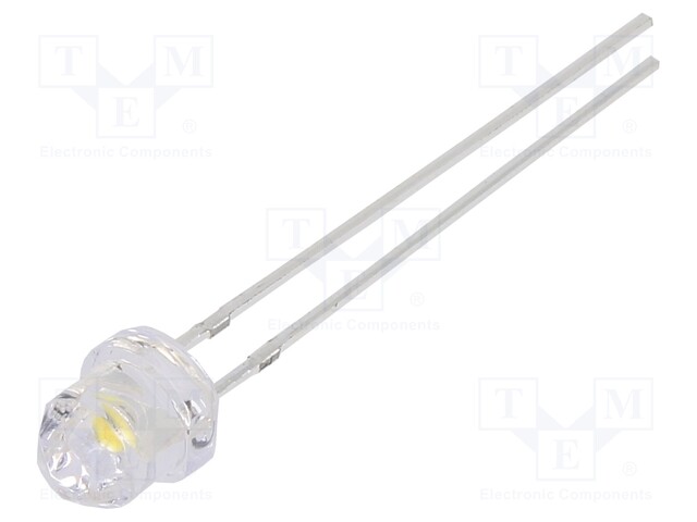 LED; 4.85mm; white warm; 1120÷1560mcd; Front: Diamond; 12V; THT