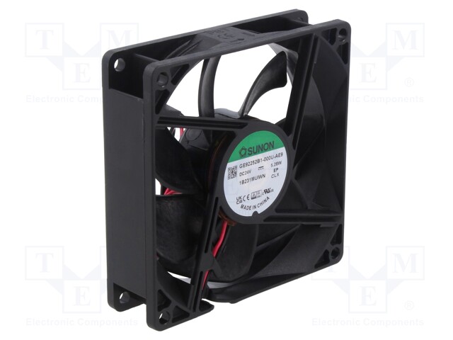 Fan: DC; axial; 24VDC; 92x92x25mm; 126.75m3/h; 47dBA; ball bearing