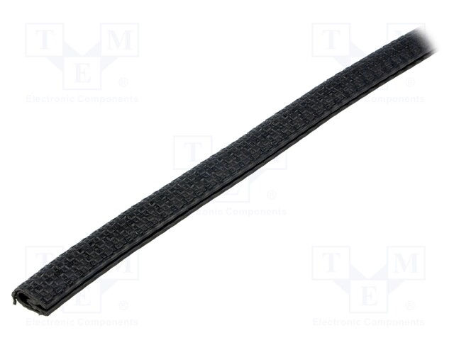 Hole and edge shield; PVC; L: 10m; black; H: 11.5mm; W: 9mm