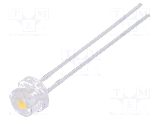 LED; 4.8mm; white warm; 1300÷2200mcd; 100°; Front: convex; 2.6÷3.6V